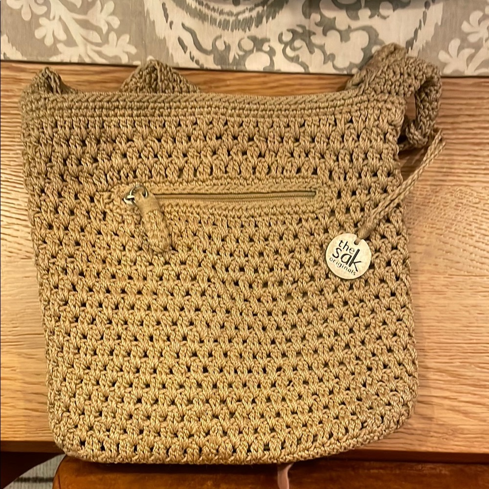 The Sak Crochet Crossbody Bag in Tan
